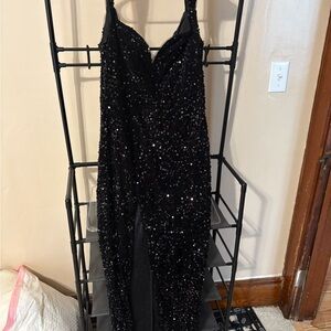 Banjul Black Sequin Sleeveless Cocktail Dress